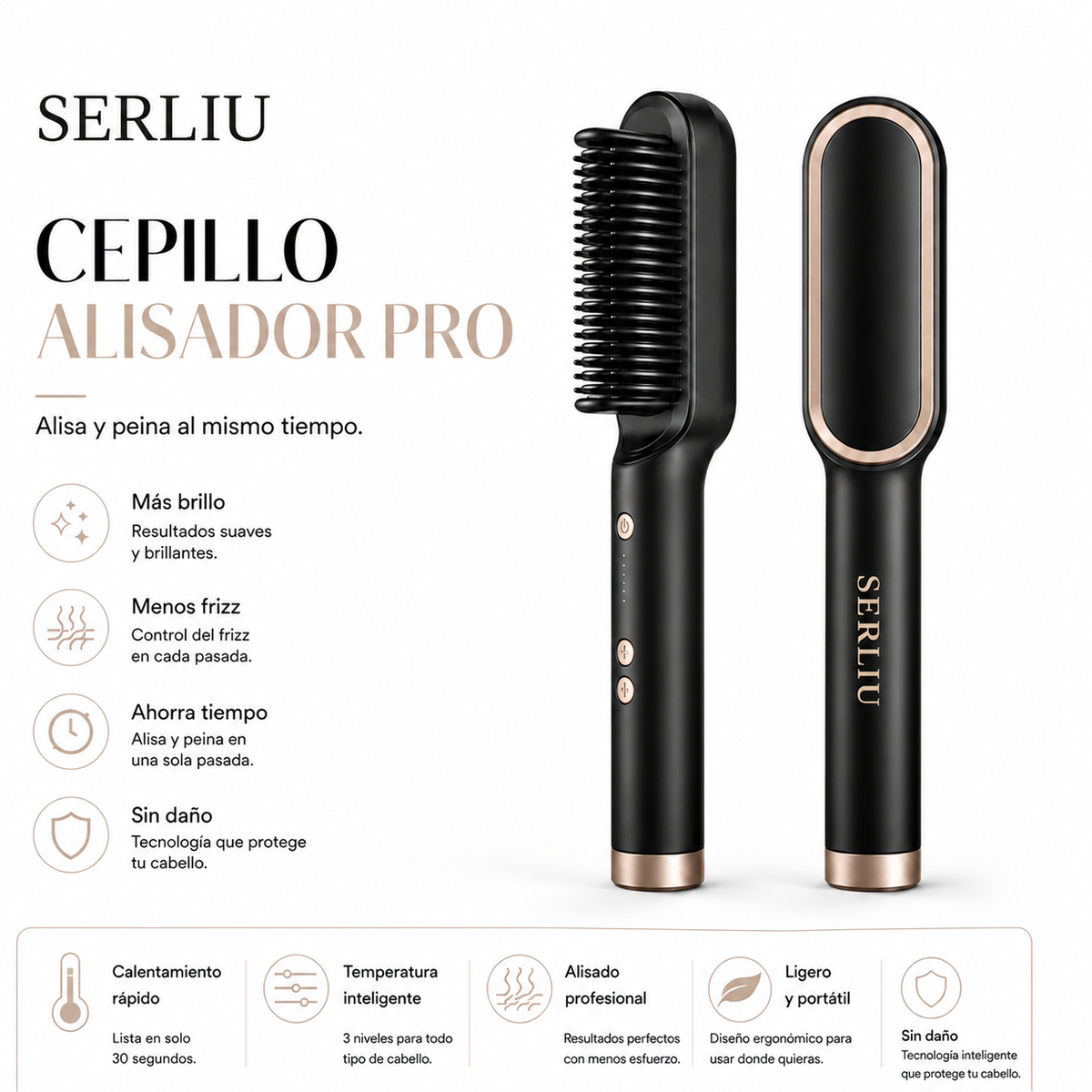Cepillo Alisador Antifrizz LisoPerfecto™